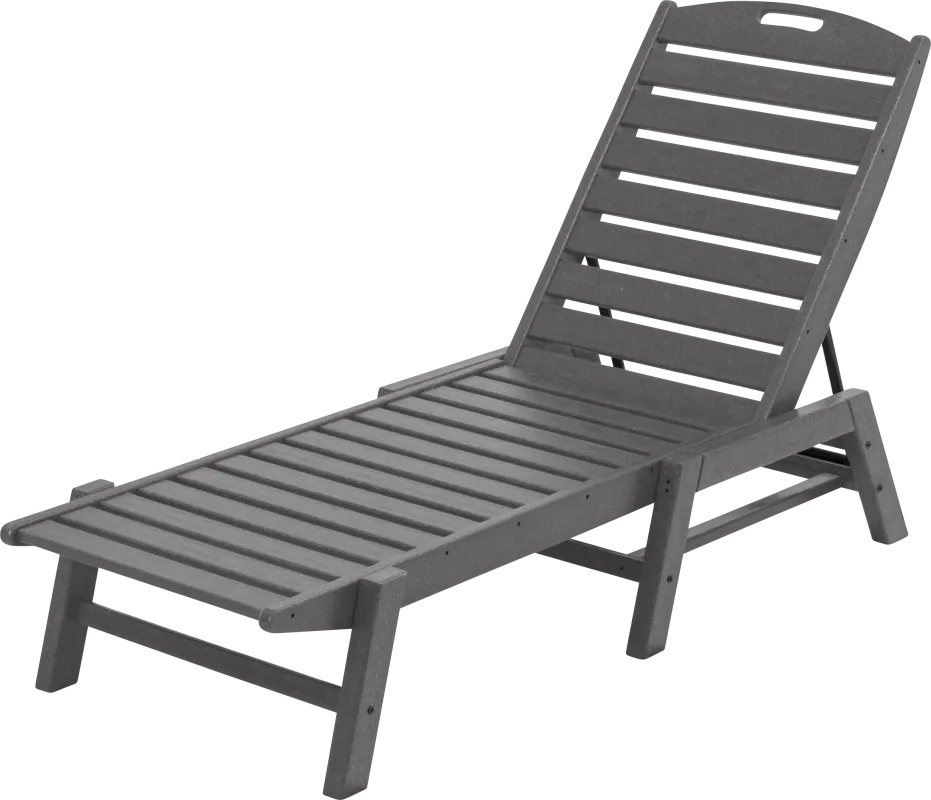 POLYWOOD Nautical Gray Outdoor Chaise