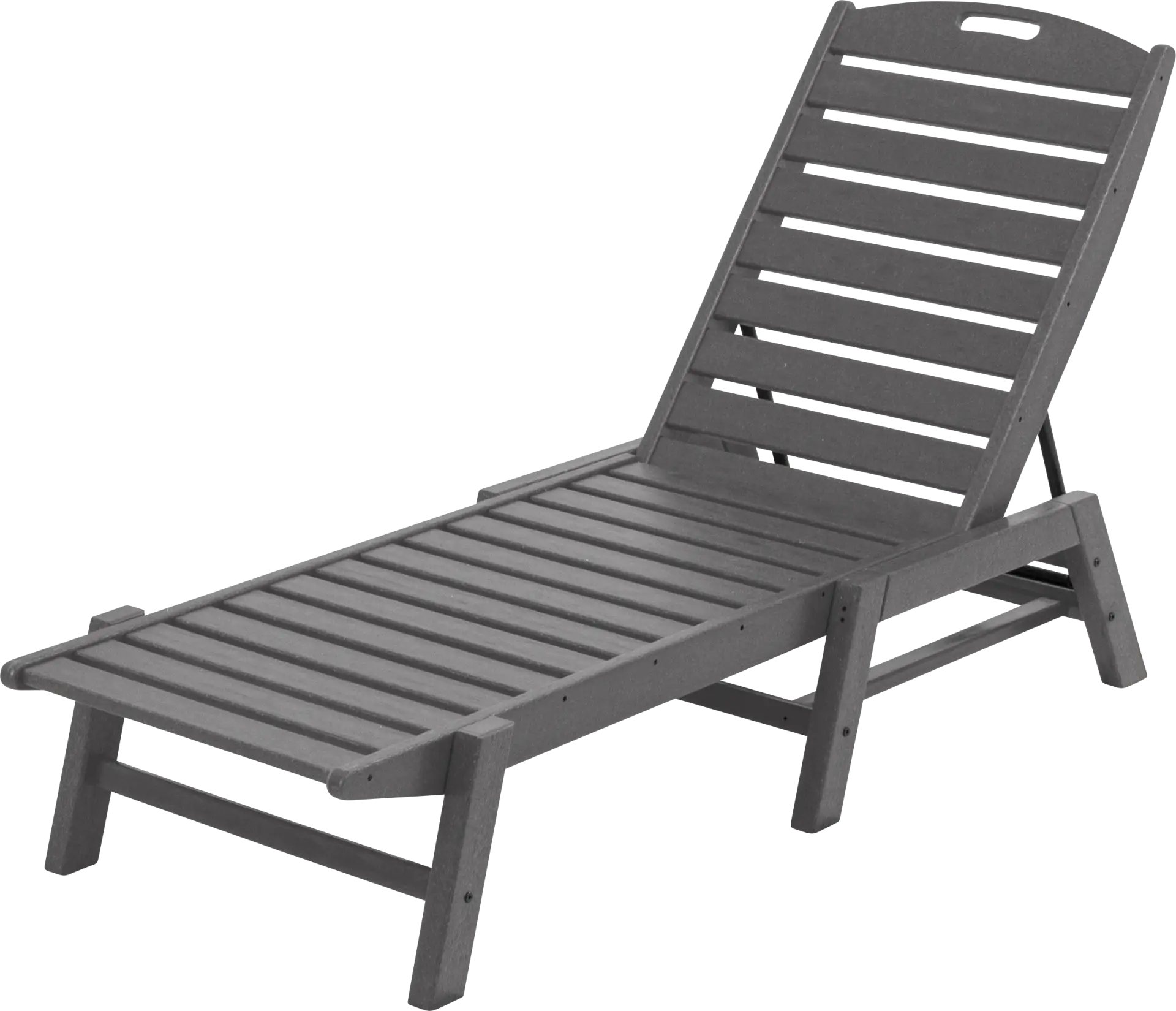 POLYWOOD Nautical Gray Outdoor Chaise