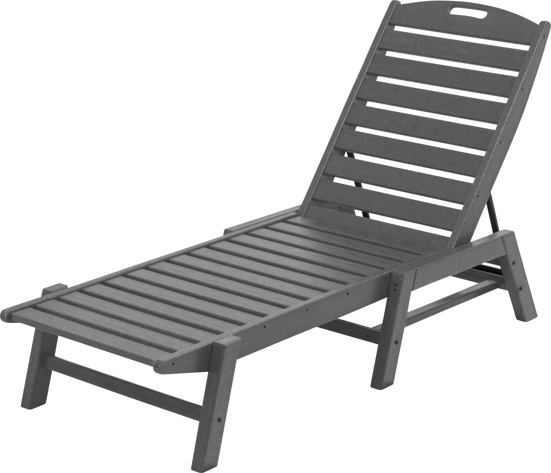 POLYWOOD Nautical Gray Outdoor Chaise - Image 1