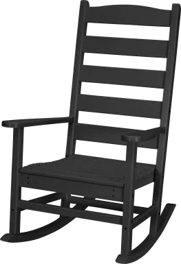 POLYWOOD Shaker Black Outdoor Rocking Chair