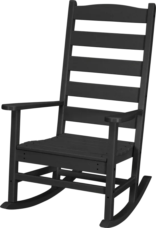 POLYWOOD Shaker Black Outdoor Rocking Chair