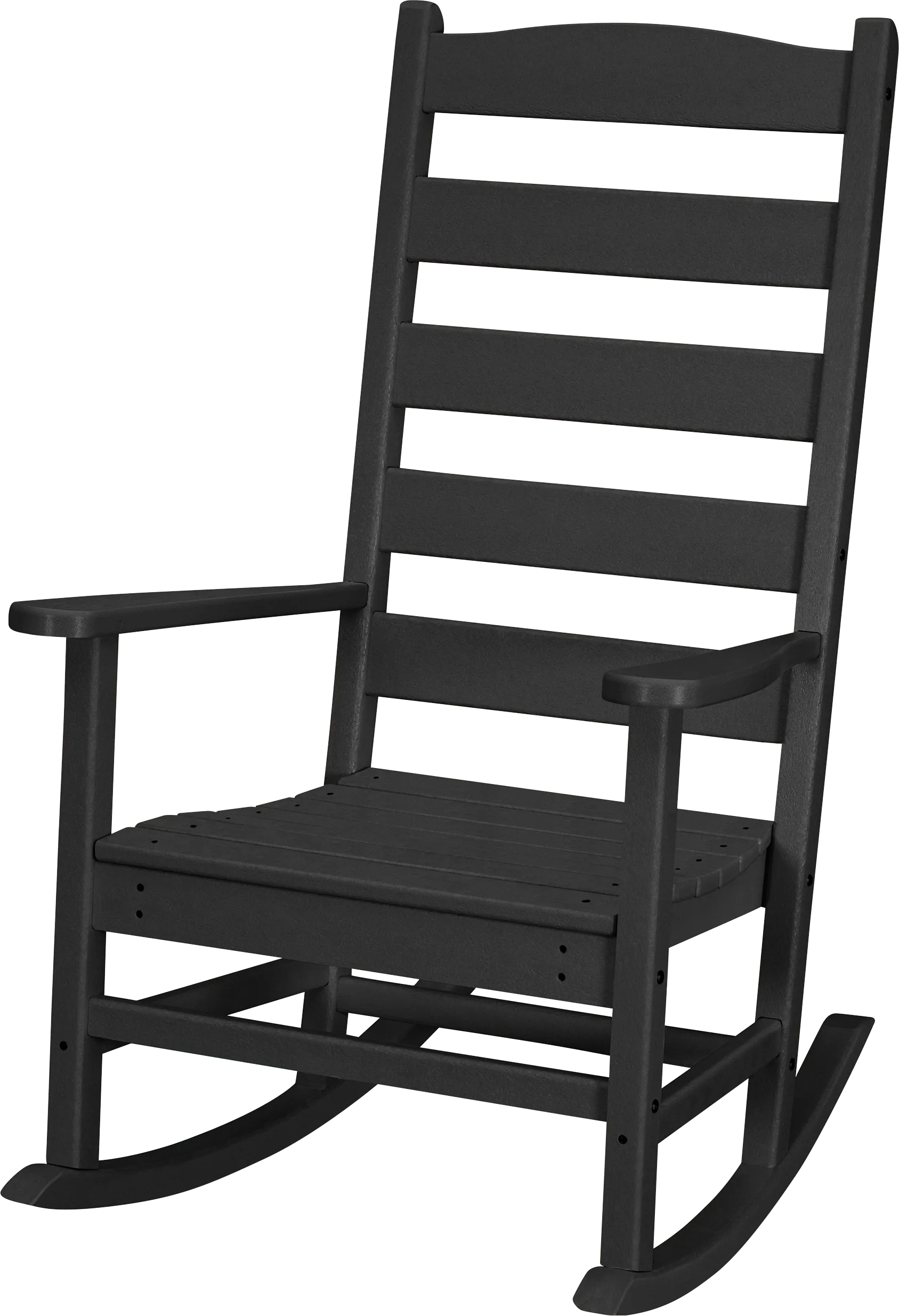 POLYWOOD Shaker Black Outdoor Rocking Chair - Image 1