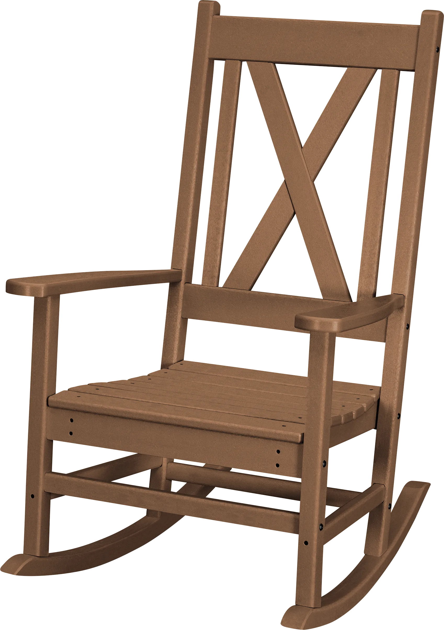 POLYWOOD Braxton Brown Outdoor Rocking Chair - Image 1
