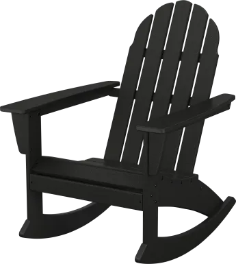 POLYWOOD Vineyard Black Outdoor Rocking Chair