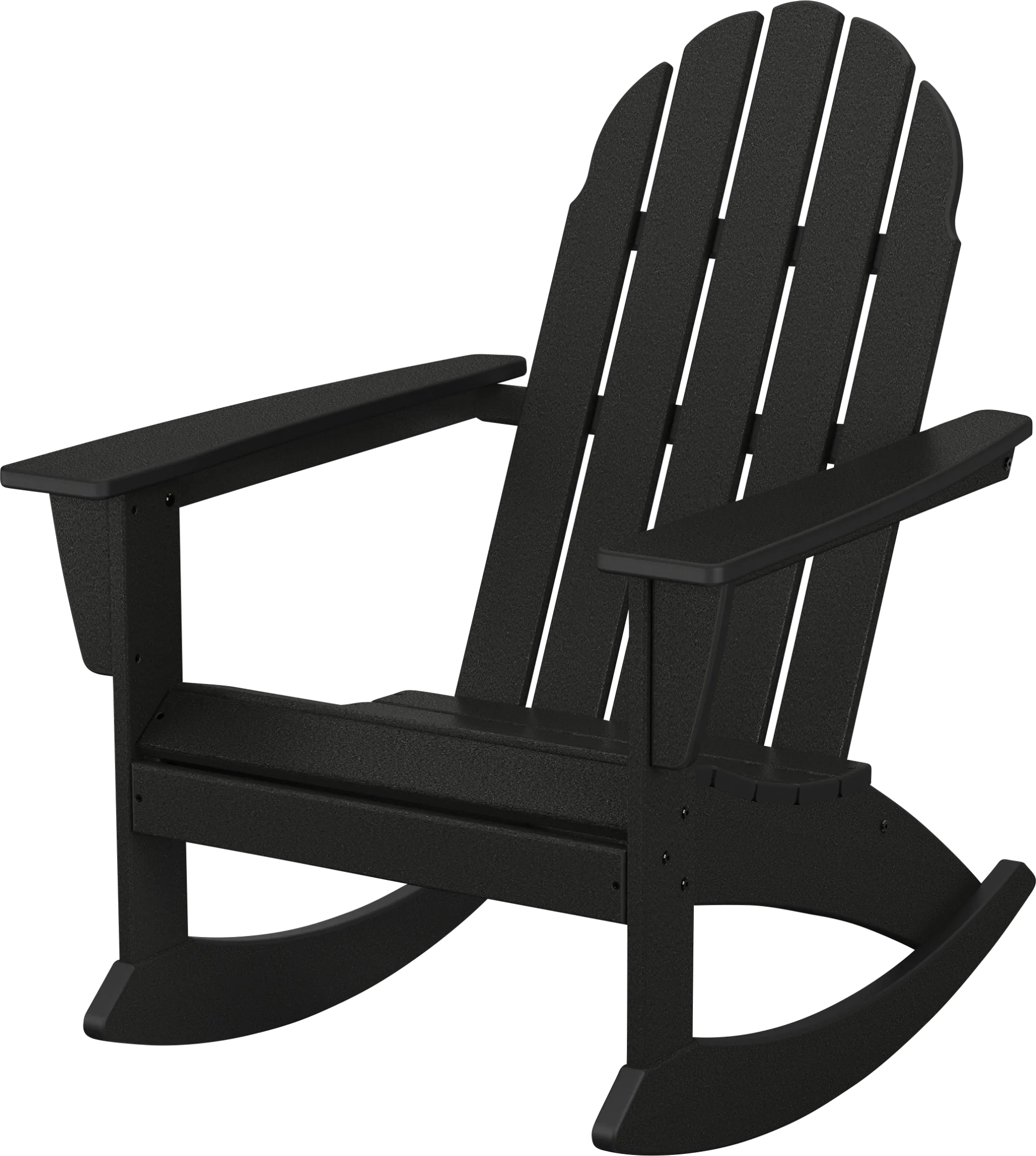 POLYWOOD Vineyard Black Outdoor Rocking Chair - Image 1