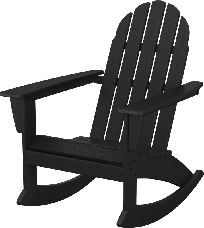 POLYWOOD Vineyard Black Outdoor Rocking Chair