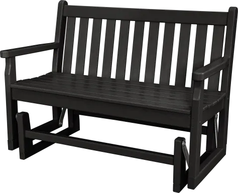 POLYWOOD Traditional Black Outdoor Glider