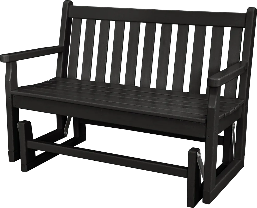 POLYWOOD Traditional Black Outdoor Glider