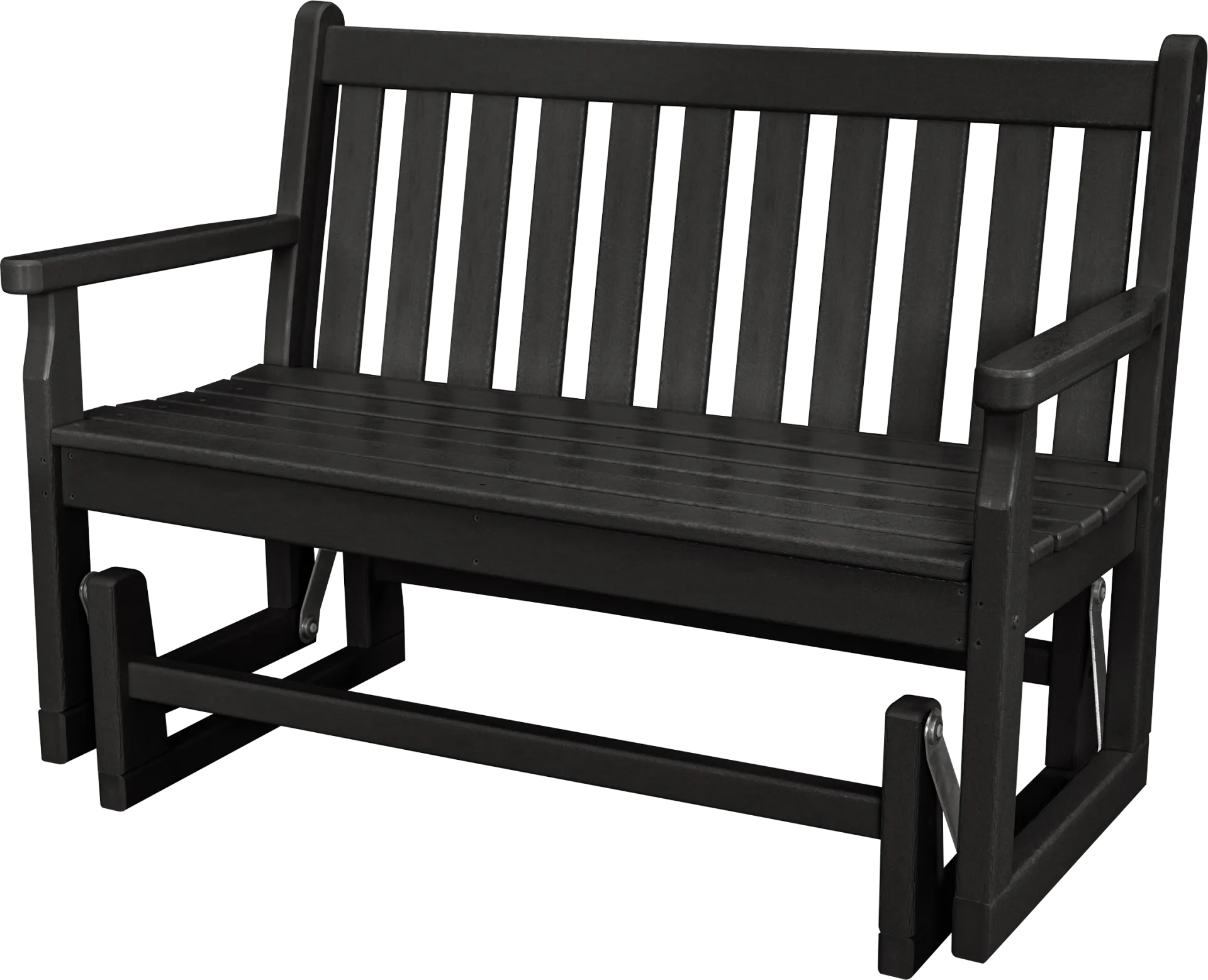 POLYWOOD Traditional Black Outdoor Glider - Image 1