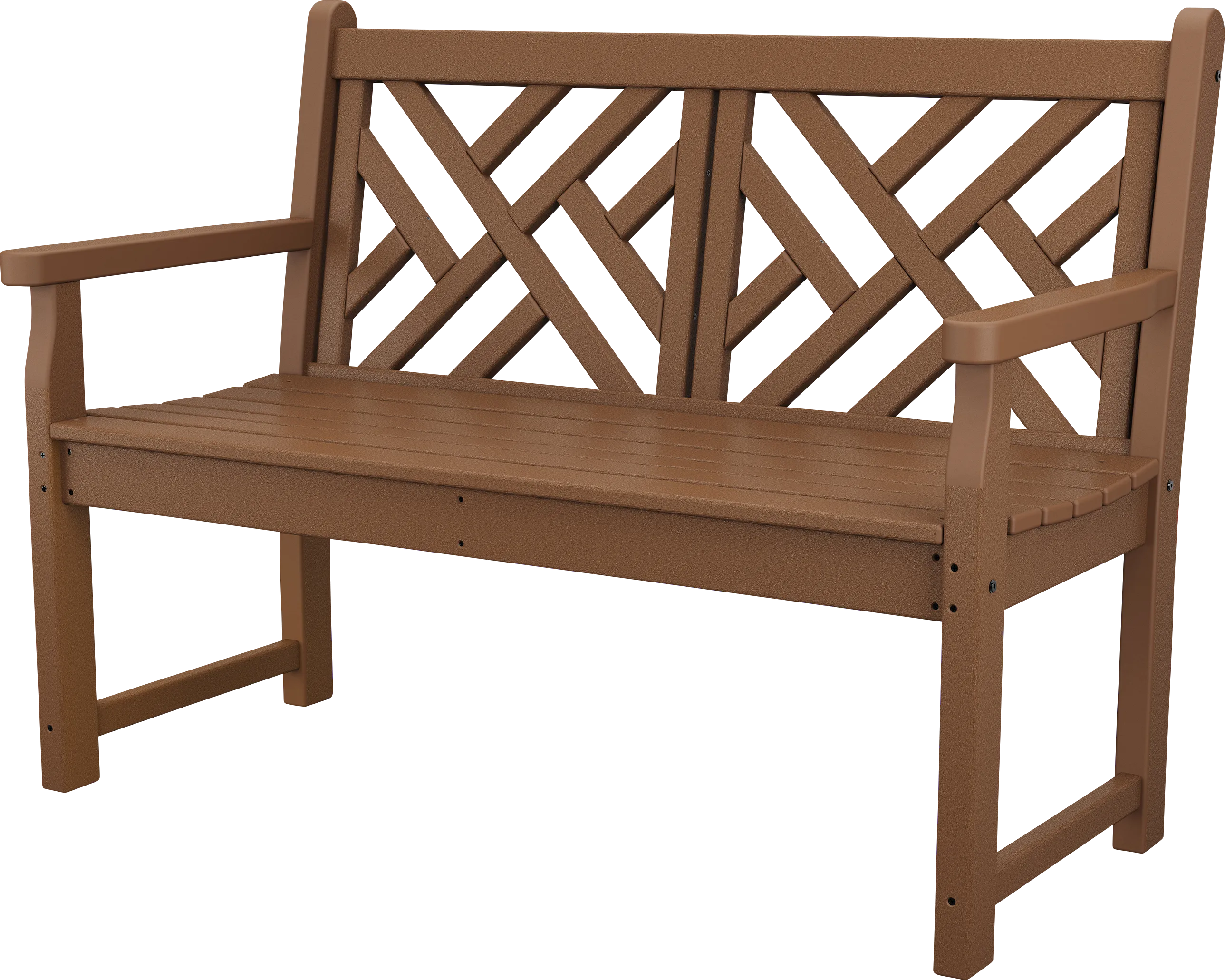 POLYWOOD Chippendale Brown Outdoor Bench - Thumbnail - Image 1