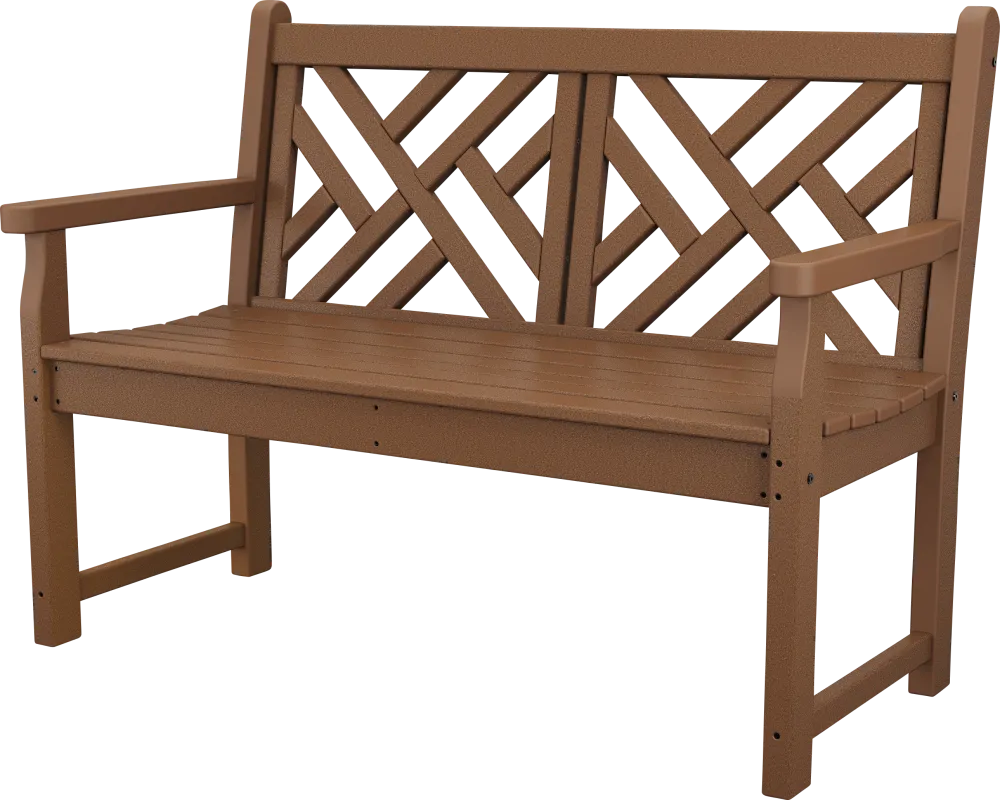 POLYWOOD Chippendale Brown Outdoor Bench