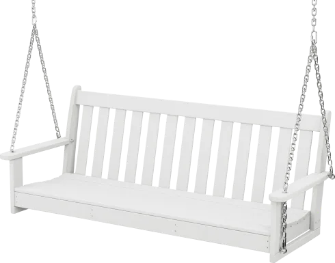 POLYWOOD Vineyard White Outdoor Swing