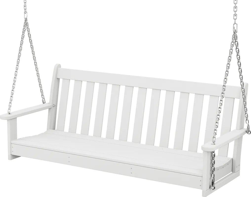 POLYWOOD Vineyard White Outdoor Swing