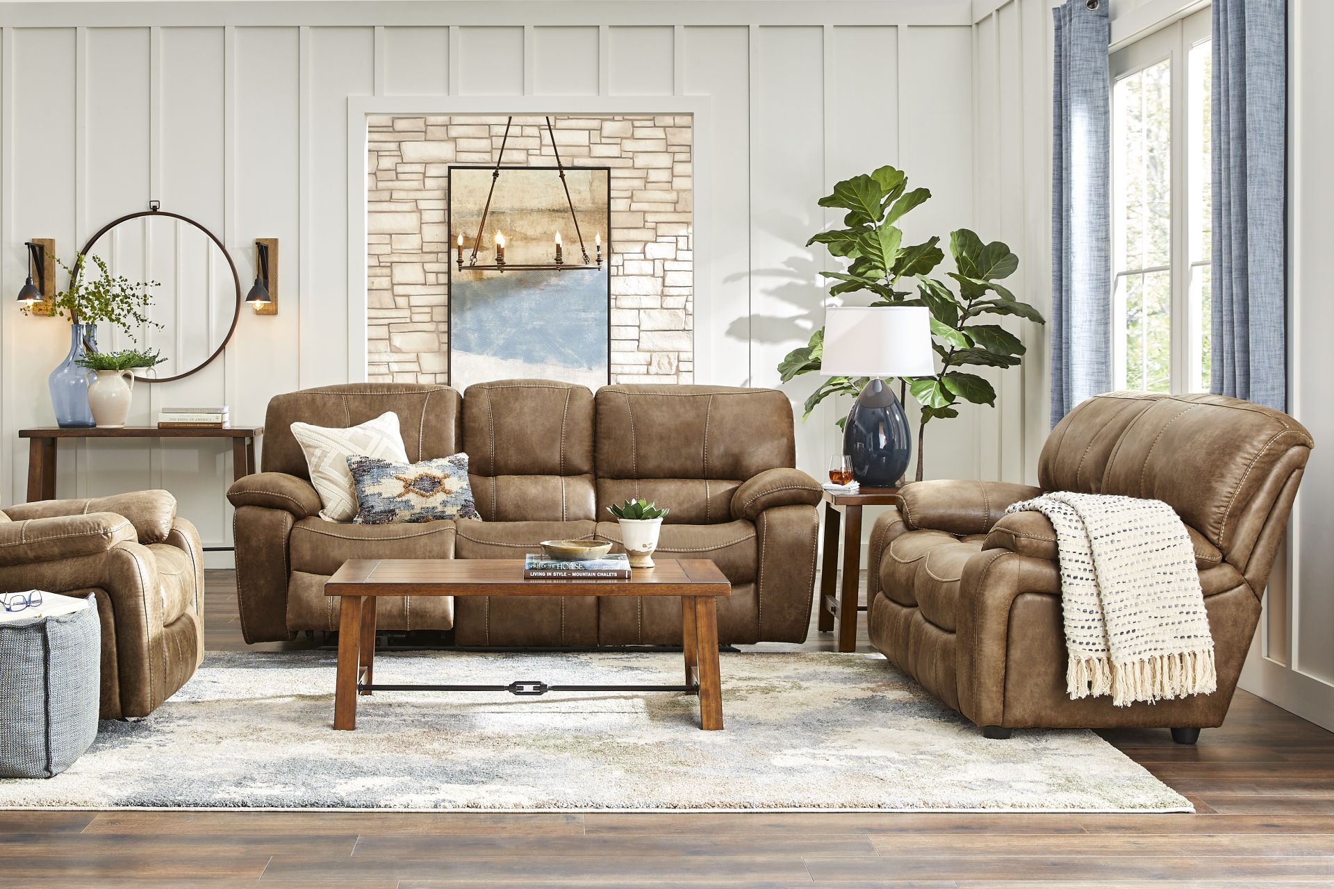 Alpen Ridge Silt 3 Pc Living Room with Reclining Sofa - Image 1