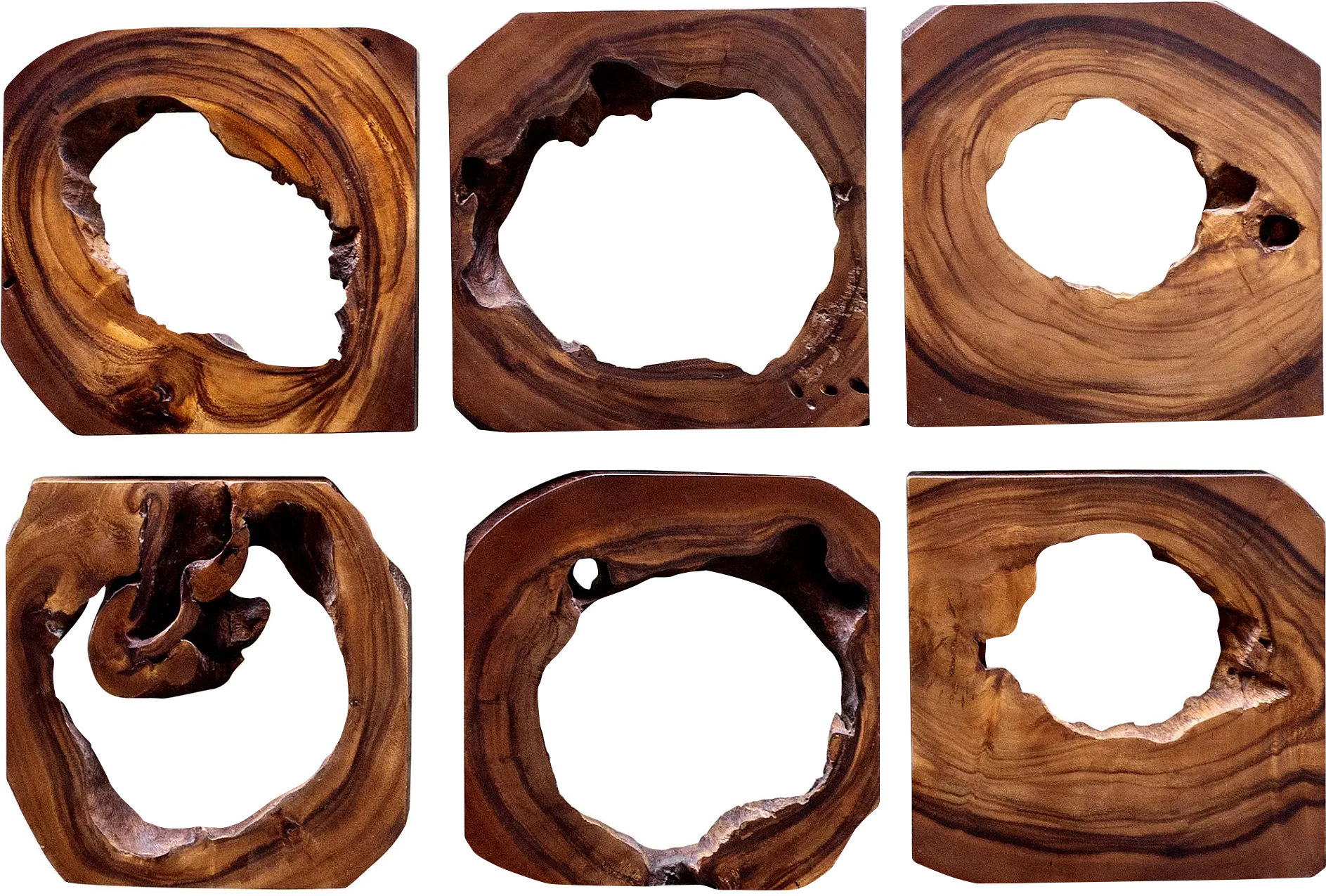 Eziel Brown Set of 6 Wall Decor