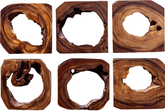 Eziel Brown Set of 6 Wall Decor