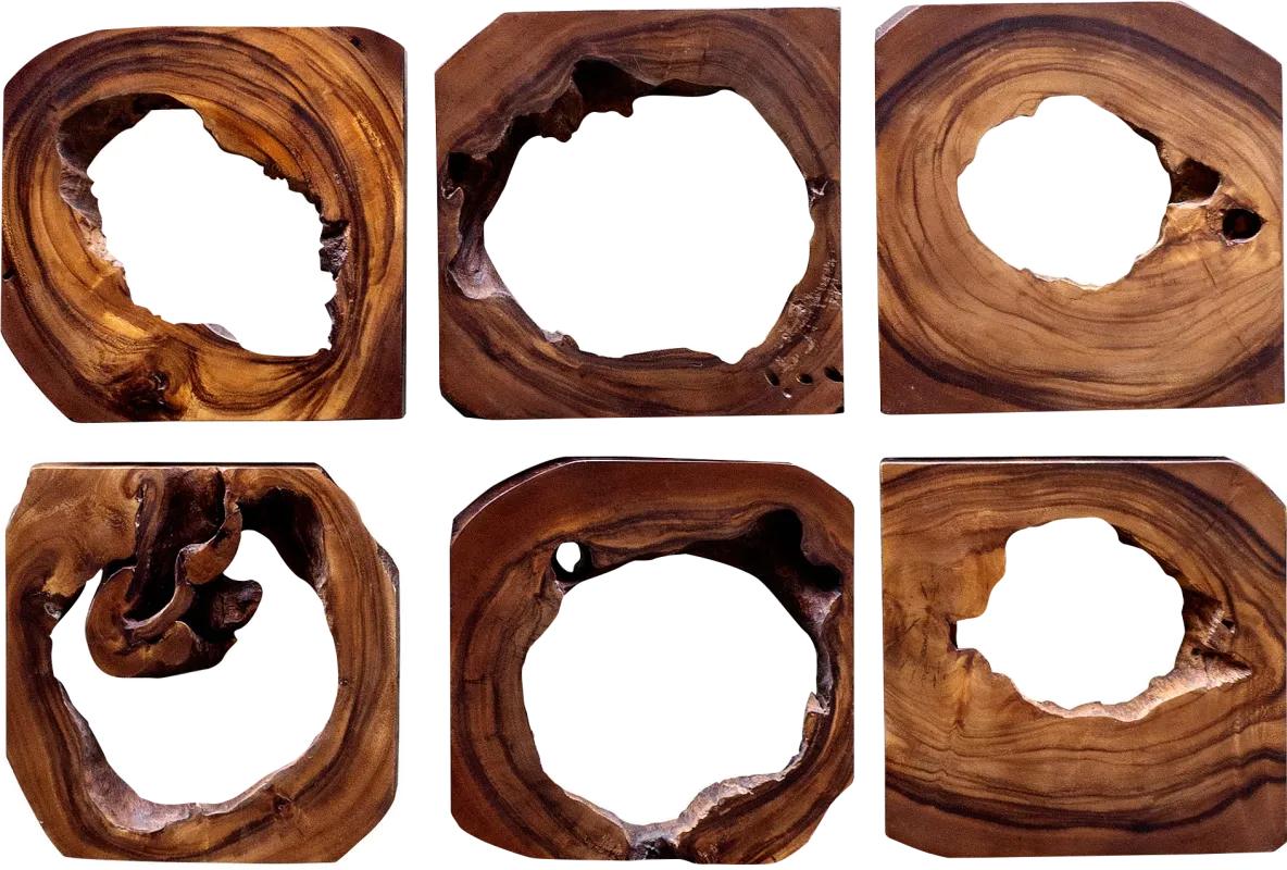 Eziel Brown Set of 6 Wall Decor