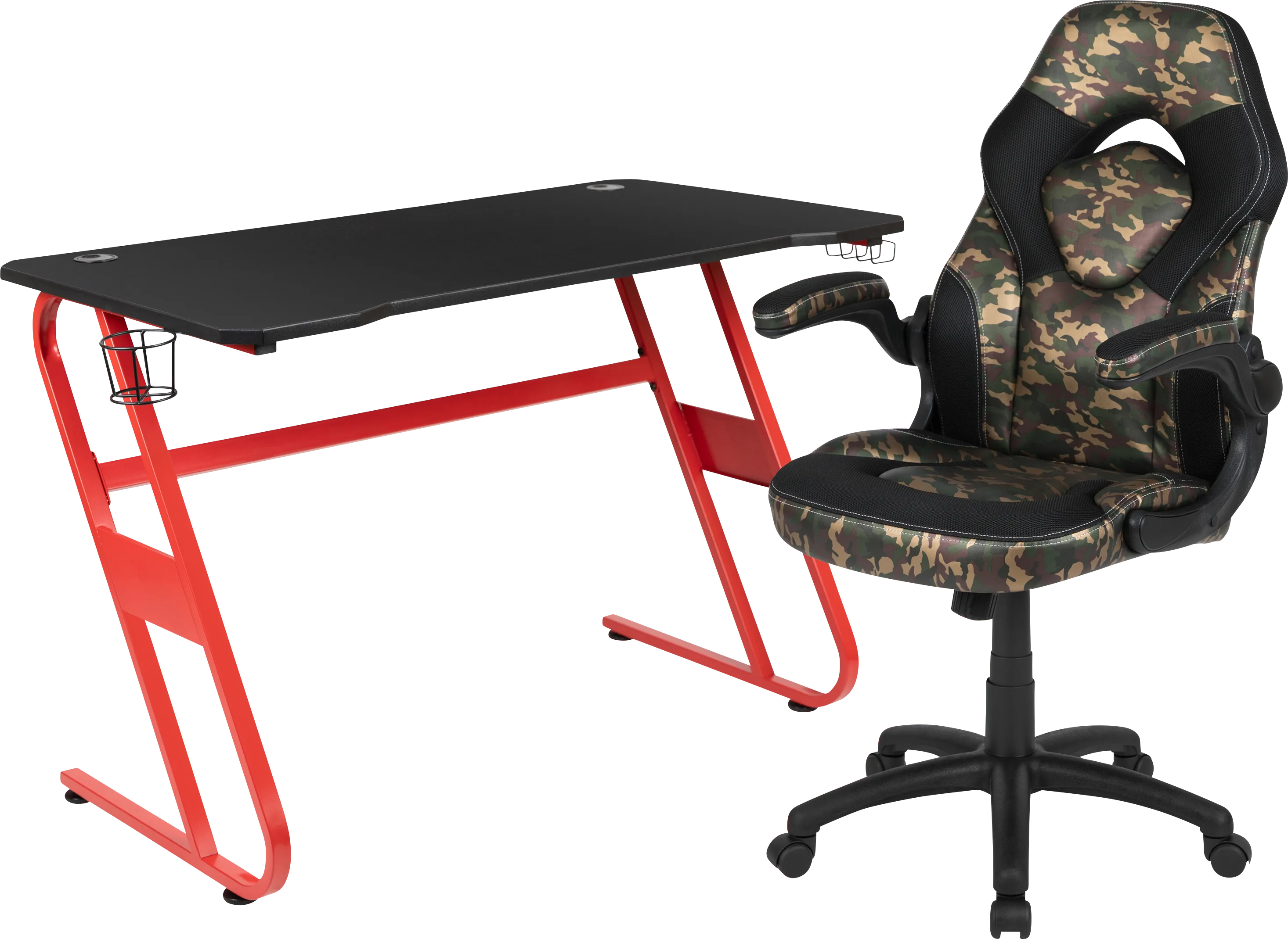Kids Turole Red/Green Gaming Desk and Chair Set - Thumbnail - Image 1
