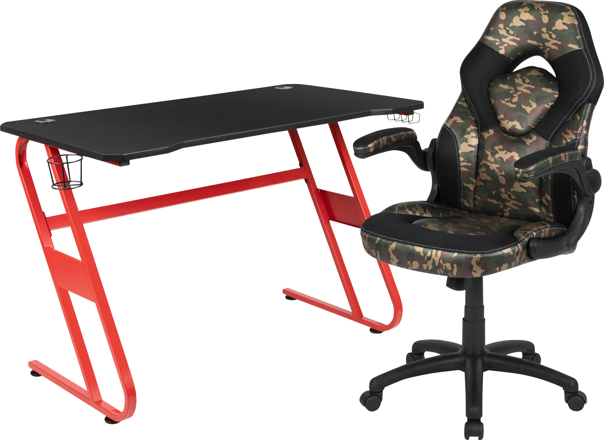 Kids Turole Red/Green Gaming Desk and Chair Set - Image 1