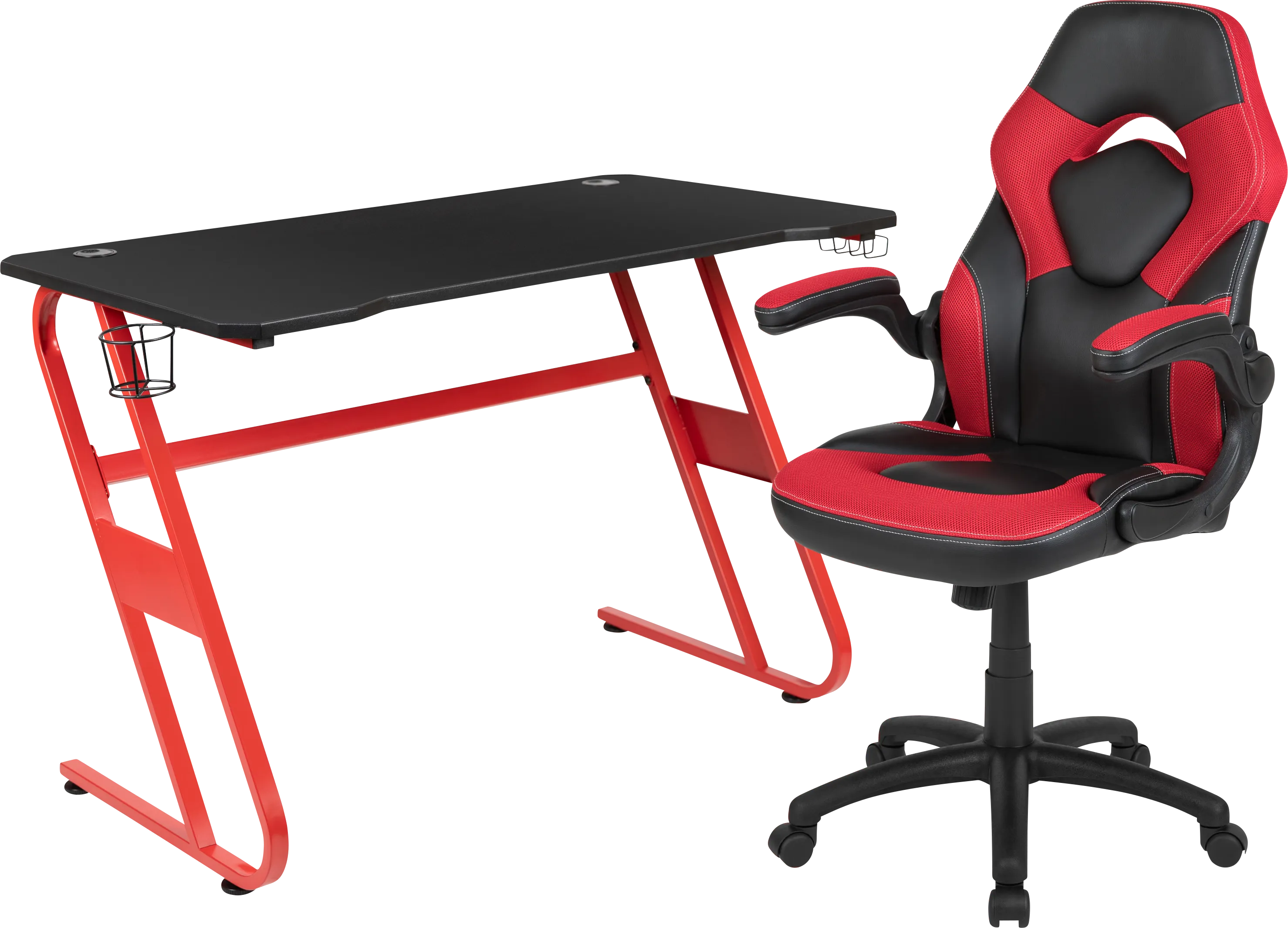 Kids Turole Red Gaming Desk and Chair Set - Thumbnail - Image 1