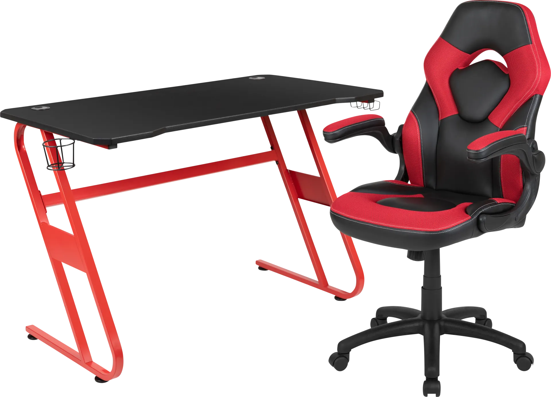 Kids Turole Red Gaming Desk and Chair Set - Image 1