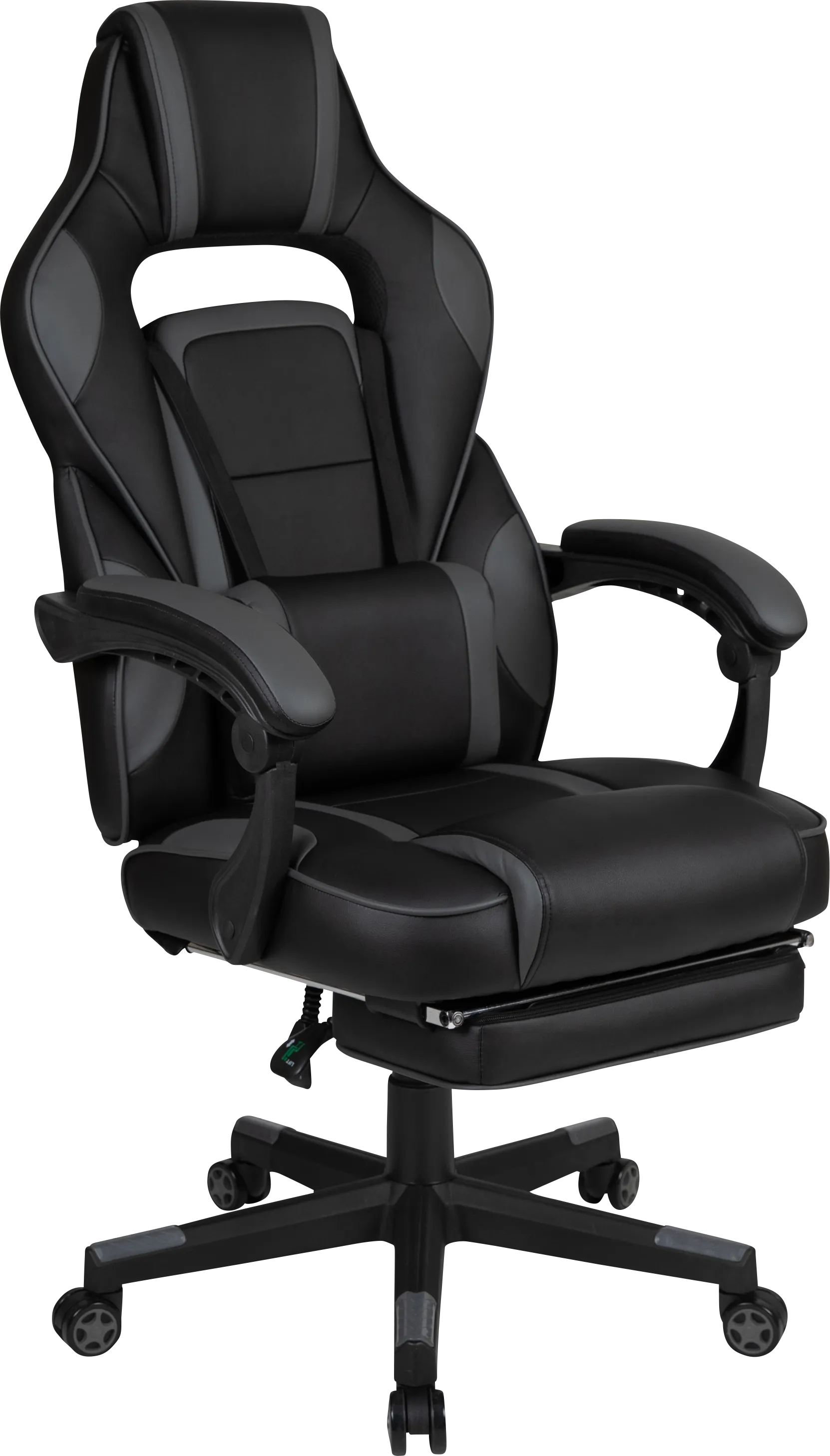 Exfor Gray Ergonomic PC Gaming Chair with Footrest - Image 1