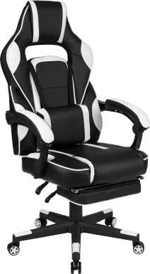 Exfor White Ergonomic PC Gaming Chair with Footrest