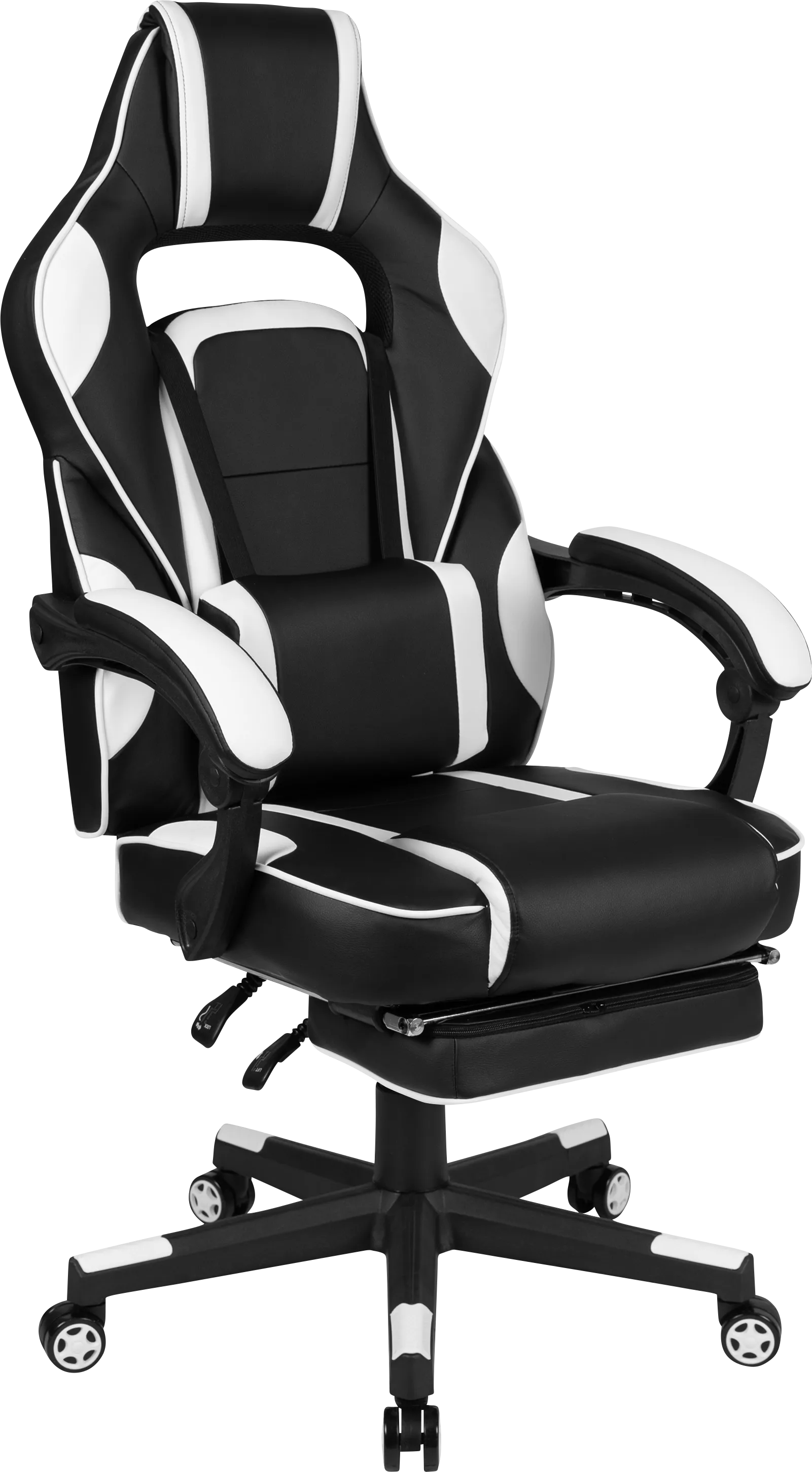 Exfor White Ergonomic PC Gaming Chair with Footrest - Image 1