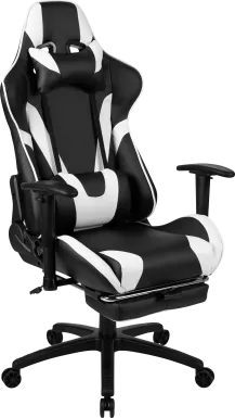 Trexxe White Ergonomic PC Gaming Chair with Footrest