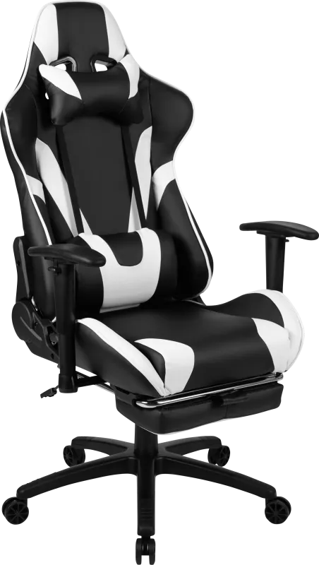Trexxe White Ergonomic PC Gaming Chair with Footrest