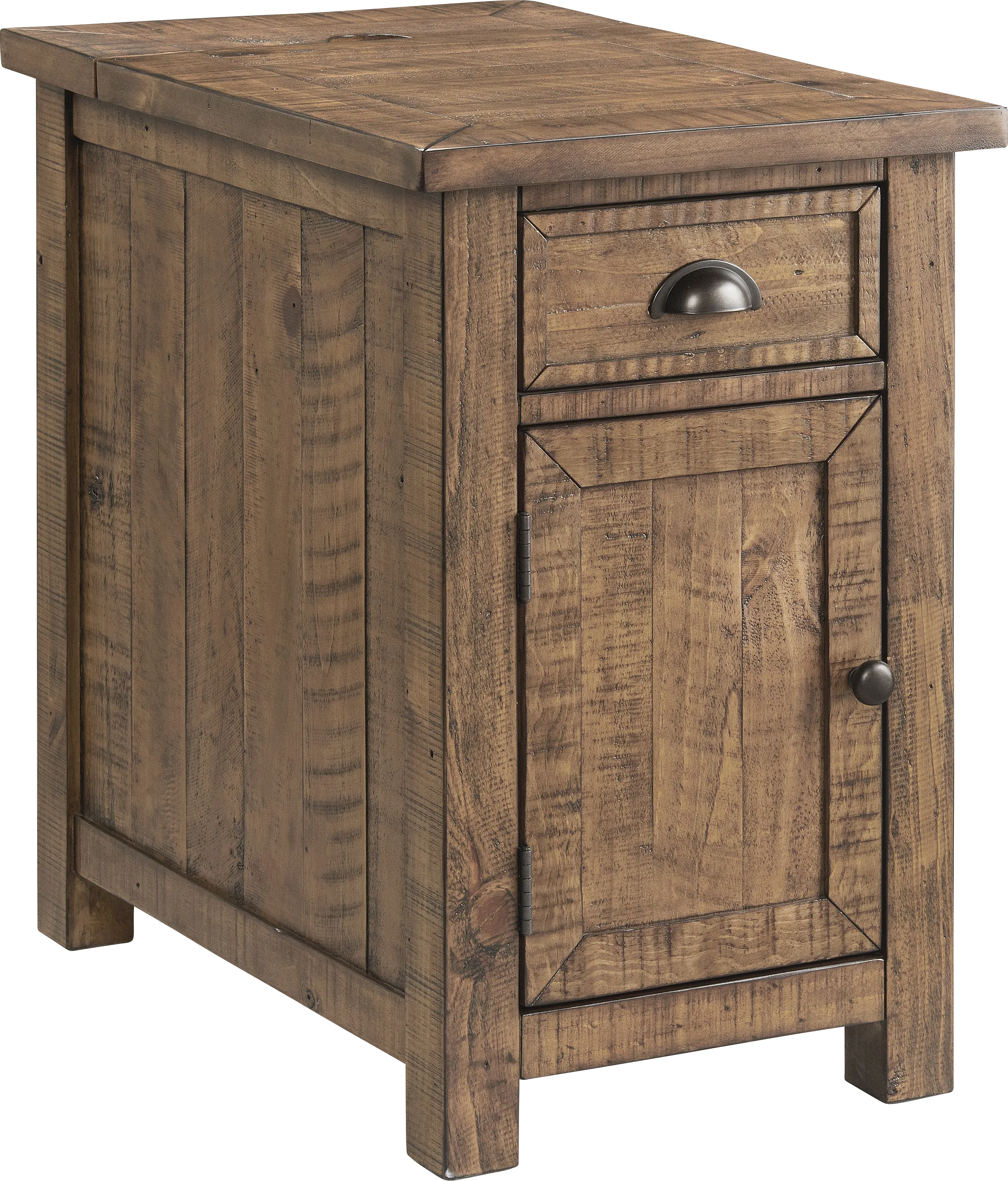 Faybanks Brown Chairside Table - Thumbnail - Image 1