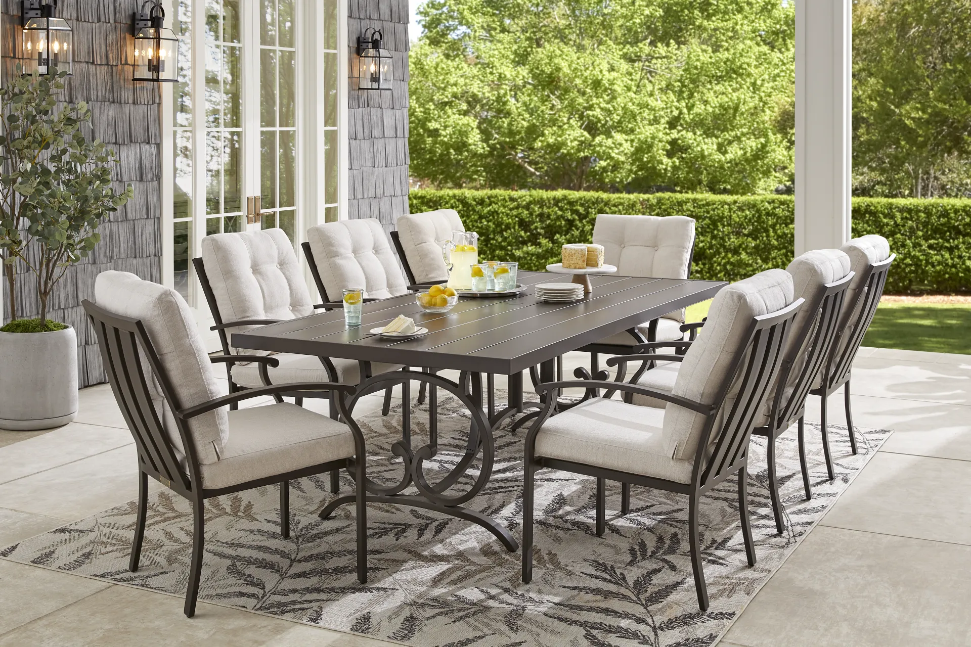 Lake Breeze Aged Bronze 90 in. Rectangle Outdoor Dining Table - Image 2