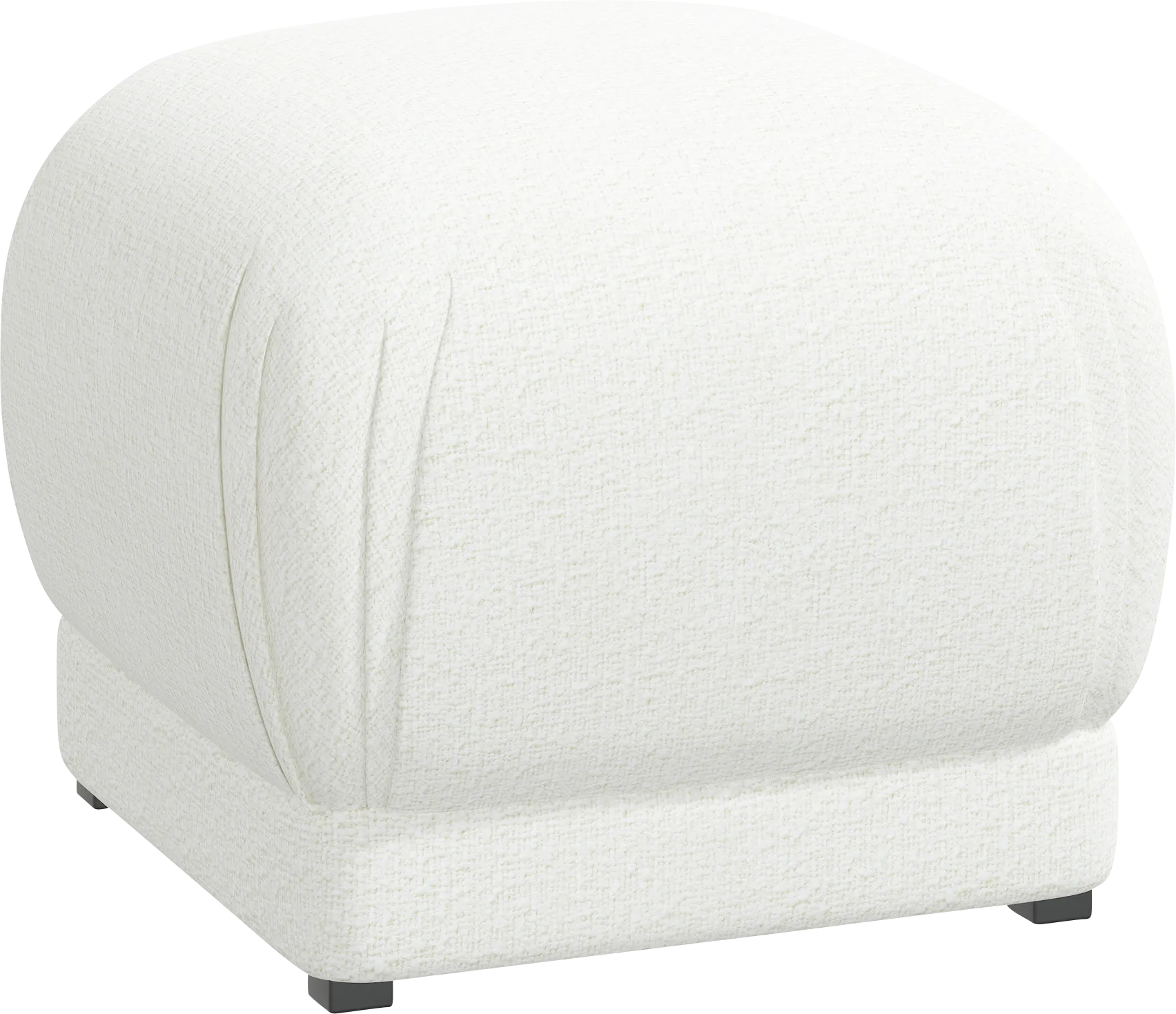 Barn Chic White Ottoman - Image 1