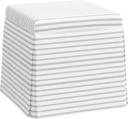 Nautical Blues Gray Storage Ottoman