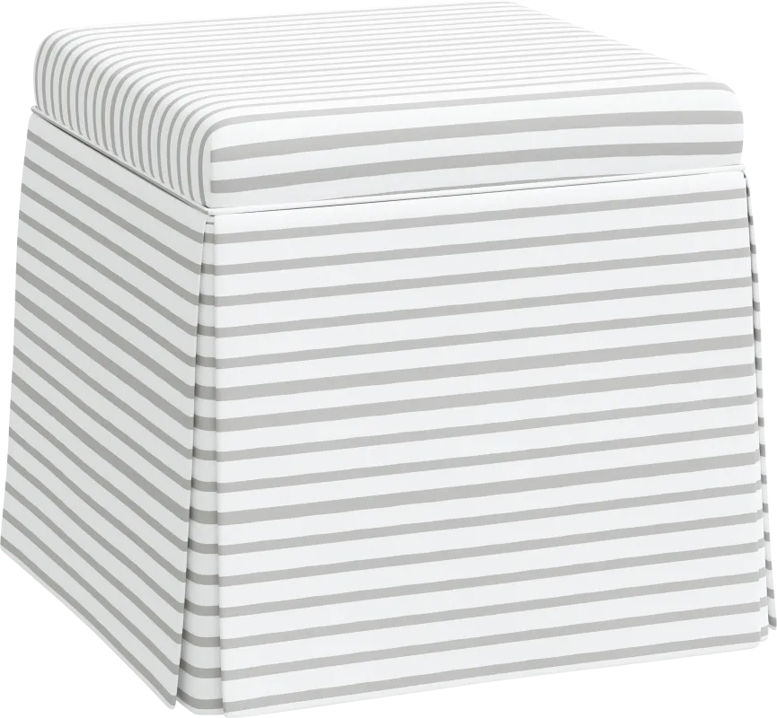 Nautical Blues Gray Storage Ottoman