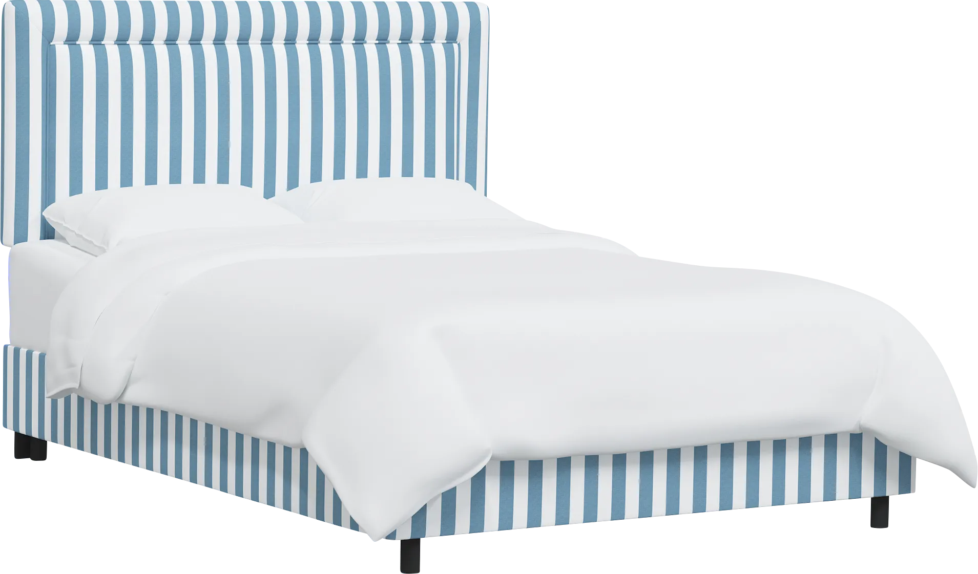 Nautical Blues Blue Queen Upholstered Bed