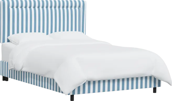 Nautical Blues Blue Queen Upholstered Bed