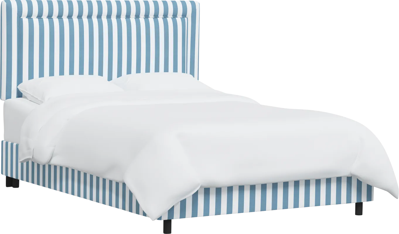 Nautical Blues Blue Queen Upholstered Bed