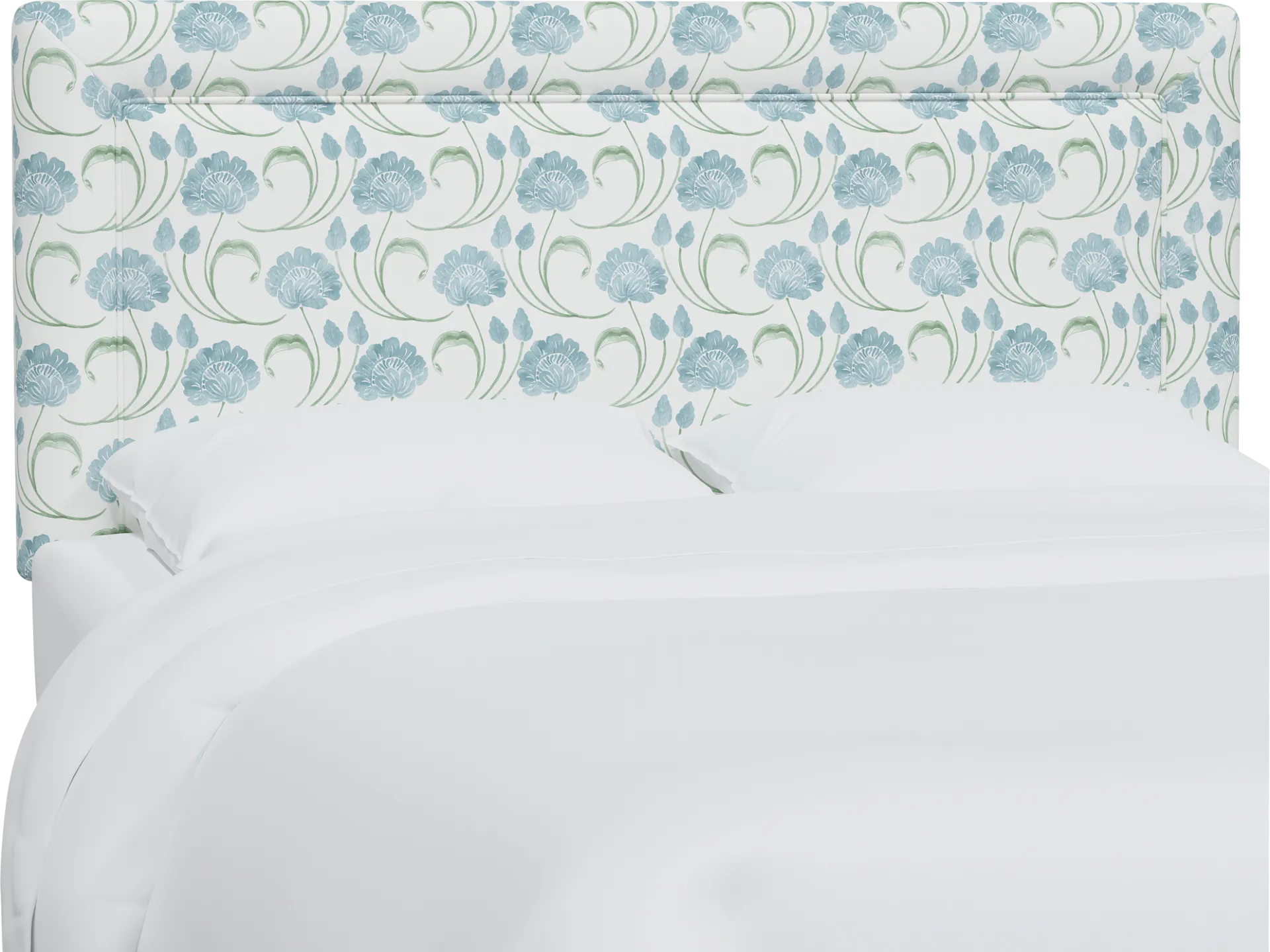 Meadow Breeze Sage King Upholstered Headboard - Image 1