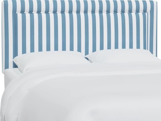 Nautical Blues Blue Twin Upholstered Headboard