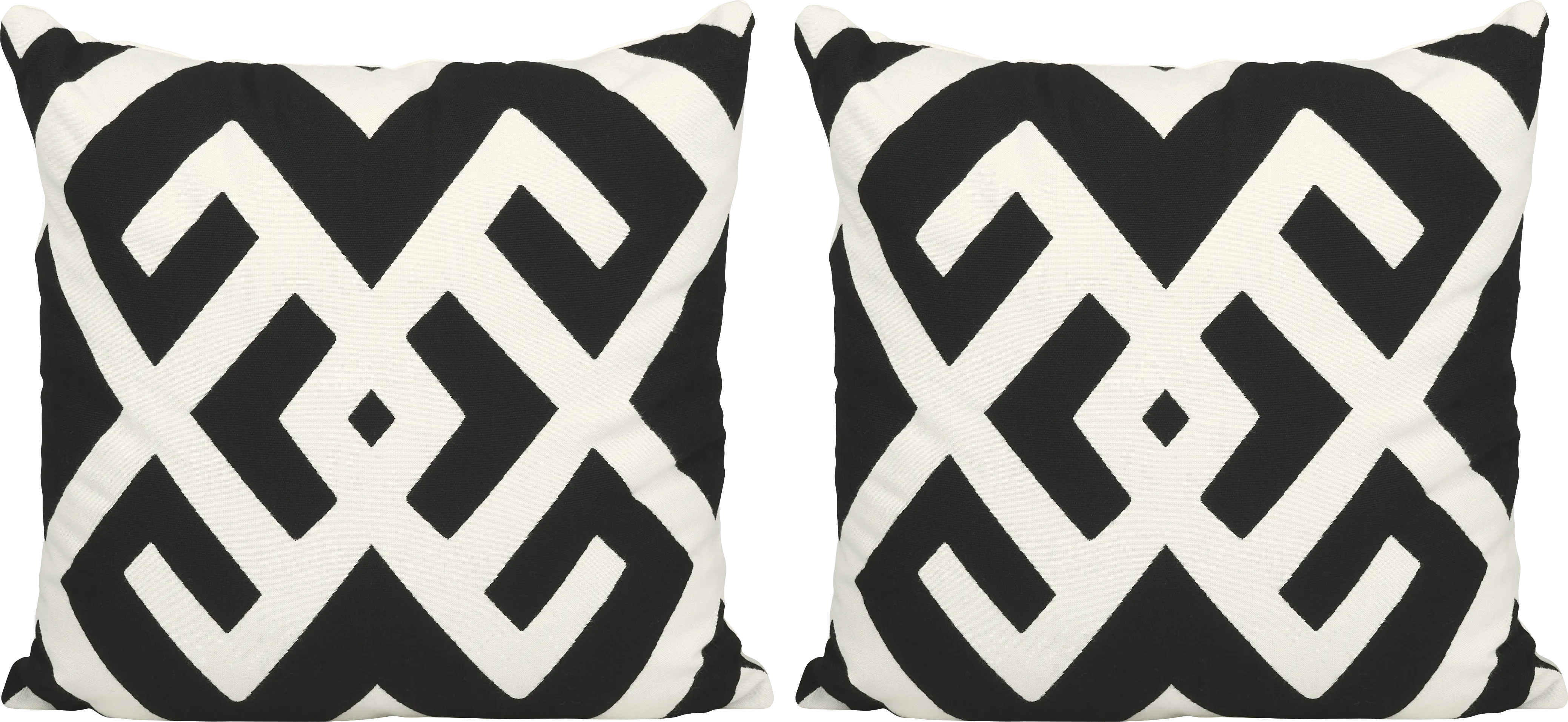 Sassandra Black Indoor/Outdoor Accent Pillow, Set of 2 - Thumbnail - Image 1