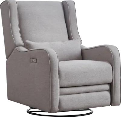 Nursery Tiernan Pewter Power Swivel Glider Recliner