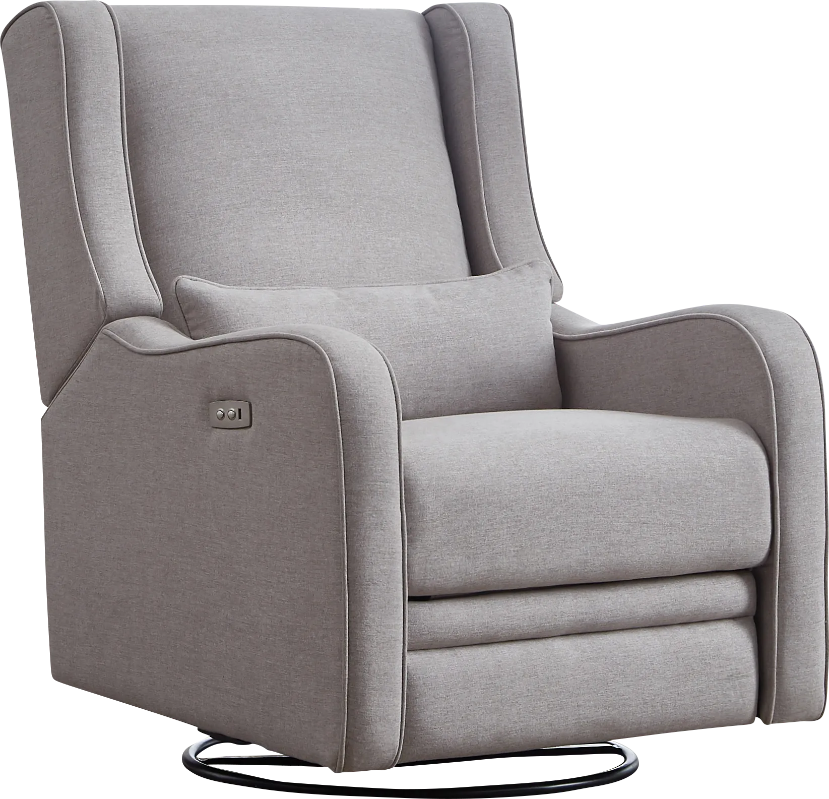 Nursery Tiernan Pewter Power Swivel Glider Recliner - Image 1
