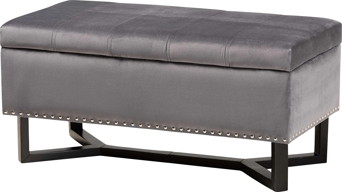 Alema Gray Storage Ottoman