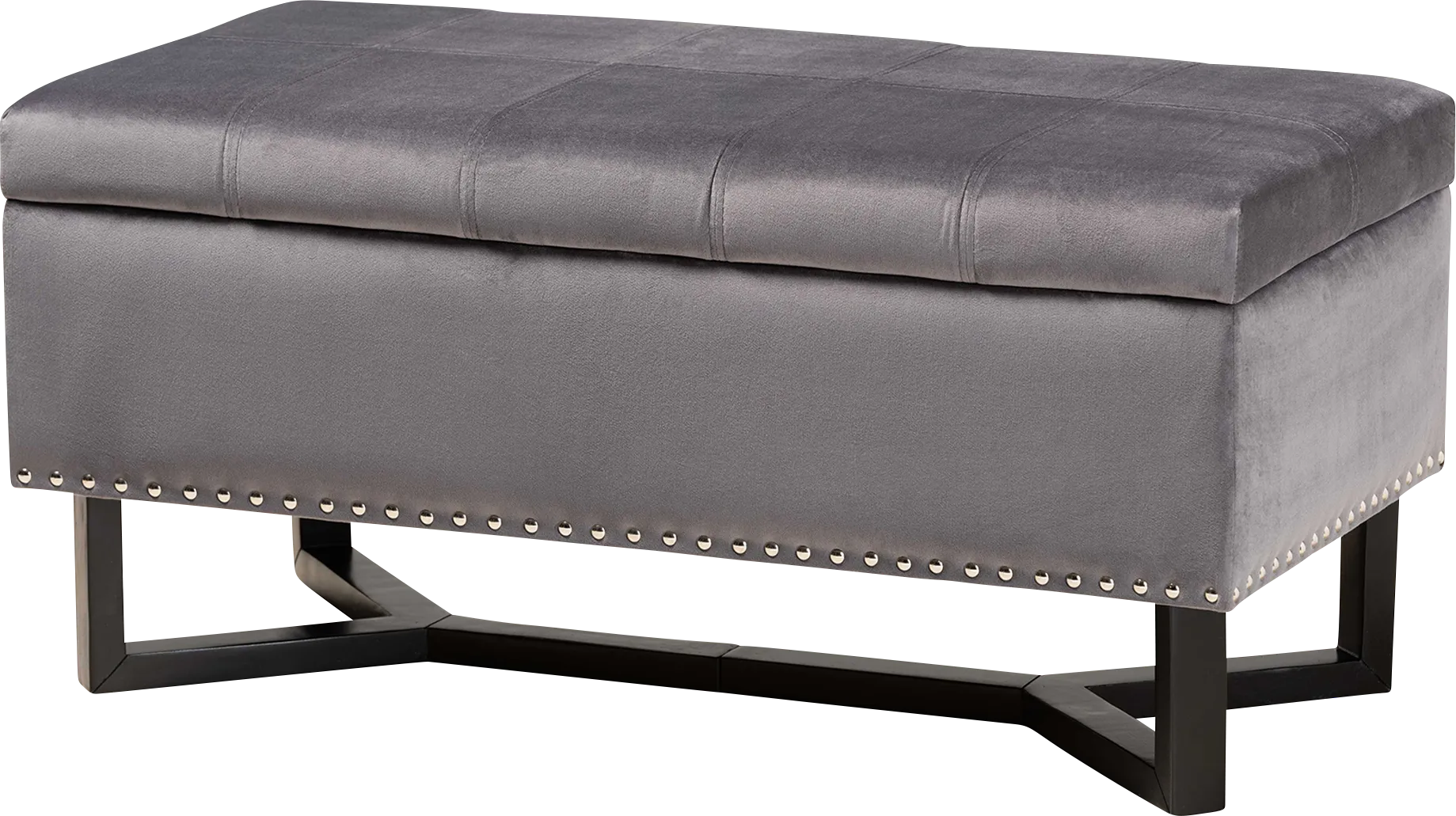 Alema Gray Storage Ottoman - Image 1