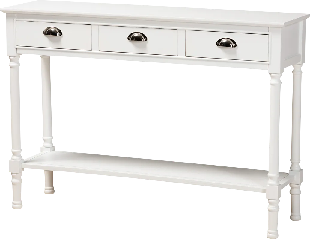 Brookpark White Console Table
