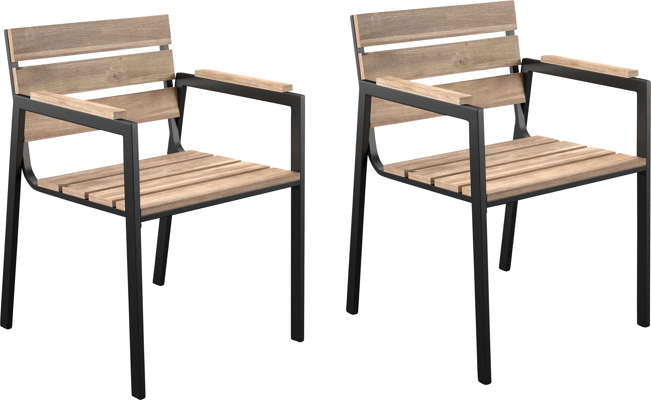 Vermissa Natural Outdoor Arm Chair, Set of 2 - Thumbnail - Image 1