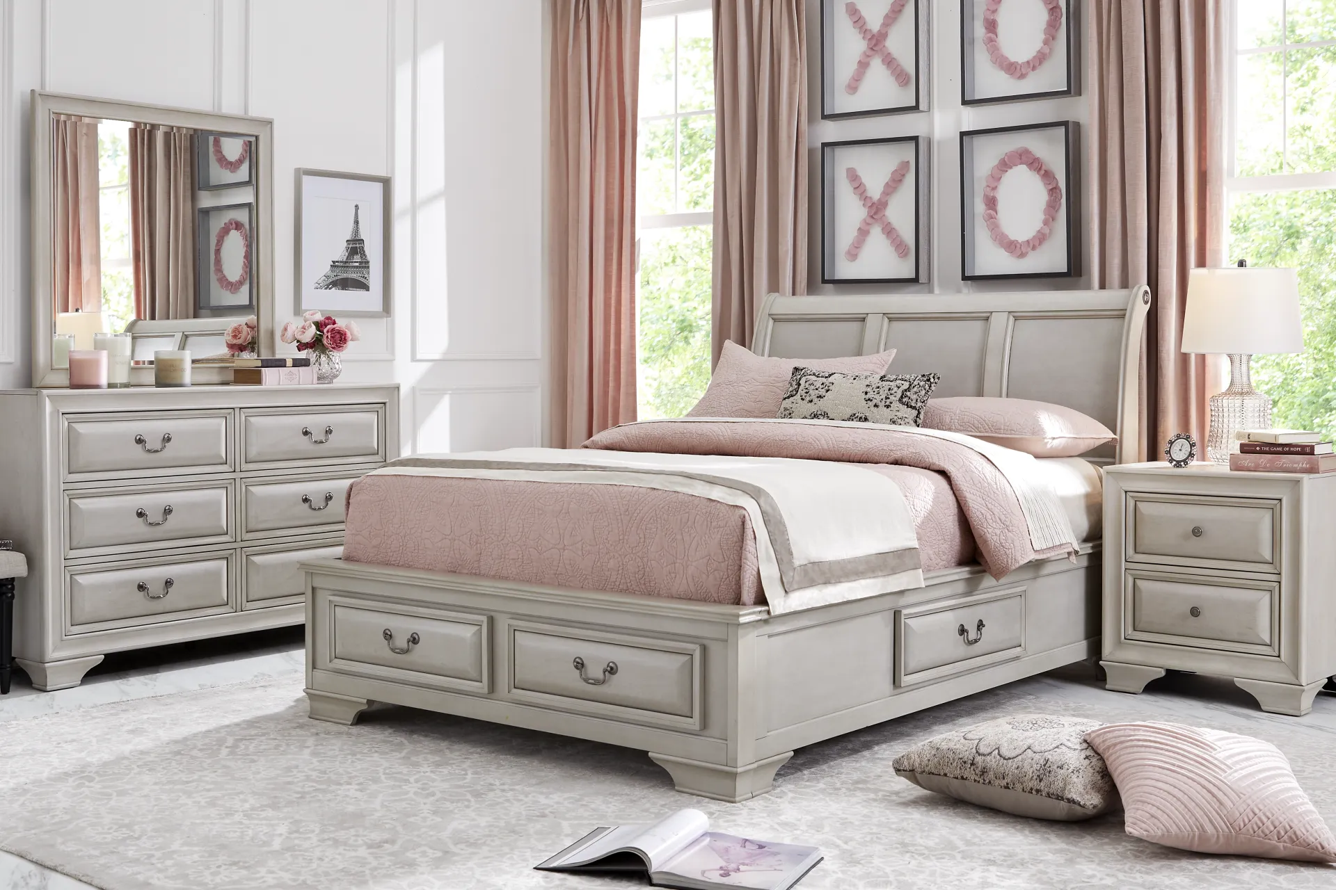 Kids Mill Valley Jr. Washed White Full Storage Bed - Image 1