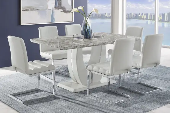 Crown Court Light Gray 5 Pc Dining Room