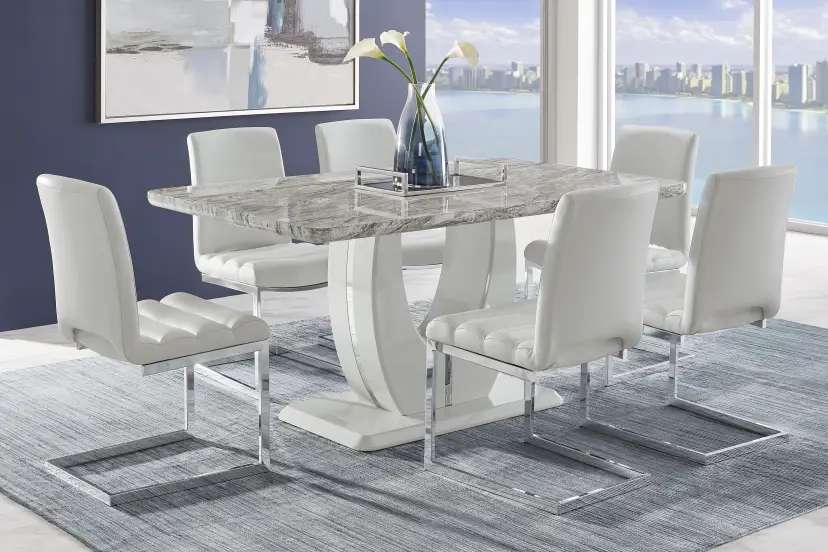 Crown Court Light Gray 5 Pc Dining Room